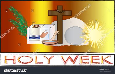 Holy Week Vector Illustration Palm Sunday Stock Vector Royalty Free