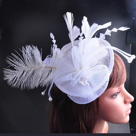 Chenlvxie Vintage White Bridal Hats With Flower Handmade Fashion