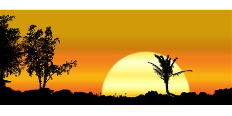 Silhouette Landscape Clip Art Sunset Png Download 1280640 Free