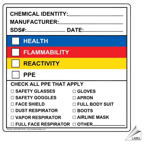 Chemical Identity Manufacturer Sds Date Label Hazchem
