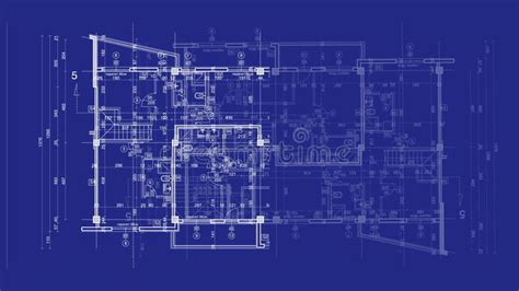 Blueprint House Plan With Sketch On Blue Background Stock Footage Video Of Sketch Idea