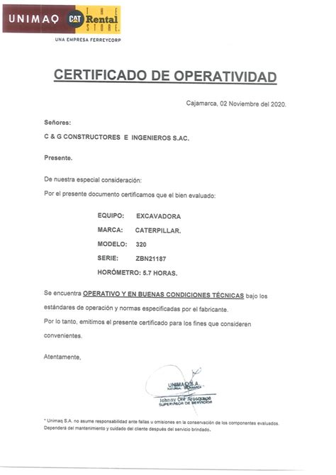 Certificado De Operatividadpdf