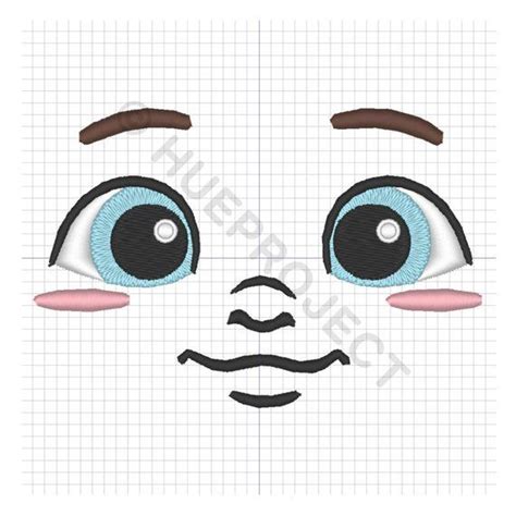 Embroidery File Doll Face Series Cute Baby Boy Happy Machine Sewing