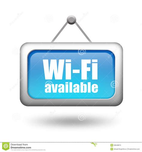 Wi-fi available sign stock illustration. Illustration of blue - 28048873