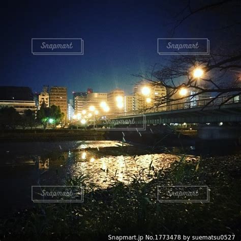 夜のライトアップされた街の写真・画像素材 1773478 Snapmart（スナップマート）