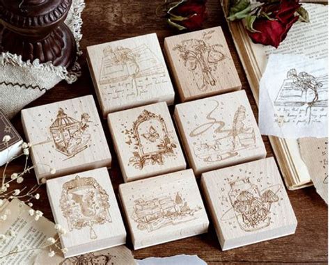Card Making Stamps Vintage Rubber Stamps Diary Stamp Kit Etsy