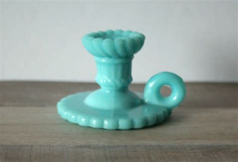 Shop the most beautiful things on earth. Blue Milk Glass Candle Holder, Miniature Candle Holder ...