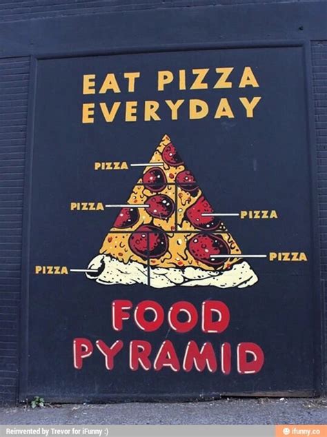 But following this pyramid, you could gorge yourself every day with wonder bread and froot loops and assume you were eating a healthy diet. . http://efoodpyramid.com . ☻ ☂ (With images) | Eat pizza ...