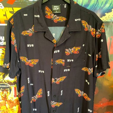 Huf Shirts Huf X Godzilla Mothra Short Sleeve Button Up Resort