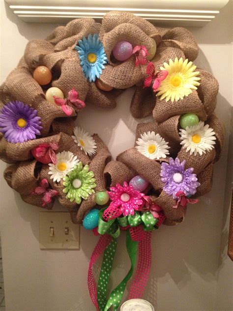 Easter burlap wreath | Burlap easter wreath, Burlap wreath, Burlap