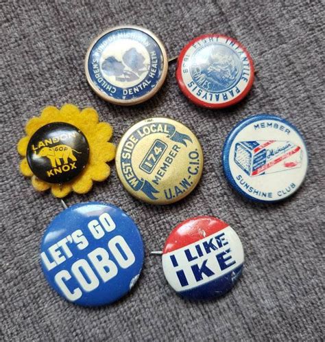 Vintage Lot Of Pins Pinback Buttons Union Made Etsy Buttons Pinback