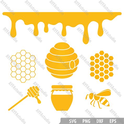Honey Svg Honey Bee Svg Honeycomb Svg Honey Drips Svg Etsy Images And