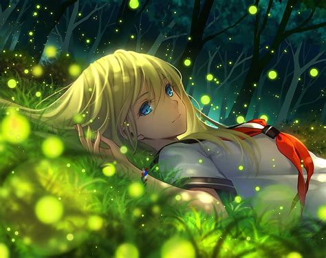 2k Free Download Beautiful Anime Girl Relaxed Outdoor Hd Wallpaper
