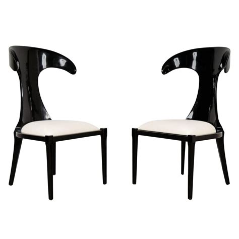 Beech wood and woven abaca nias dining chairs. Set of Two Modernism Lacquered Italian Lounge Chairs ...