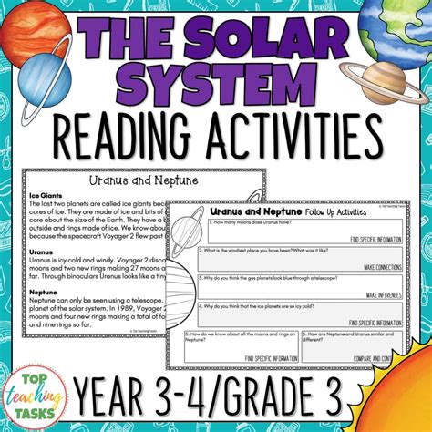 The Solar System Reading Comprehension Passages And Activities Year 3