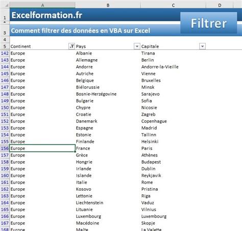Comment Filtrer Des Donn Es En Vba Sur Excel Excel Formation