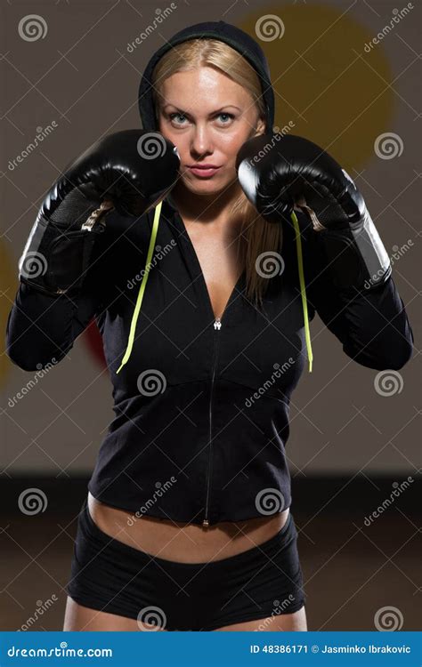Young Woman Ready To Fight Stock Image Image Of Gloves 48386171