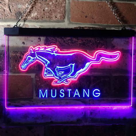 Ford Mustang Neon Like Led Sign Dual Color Safespecial