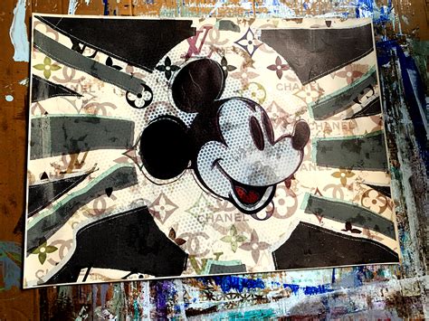 God Save Mickey Mouse In Blue Pop Art Street Art Graffiti Fusion