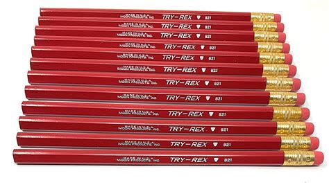 Try Rex 258762 Triangular Primary Pencil With Eraser Red