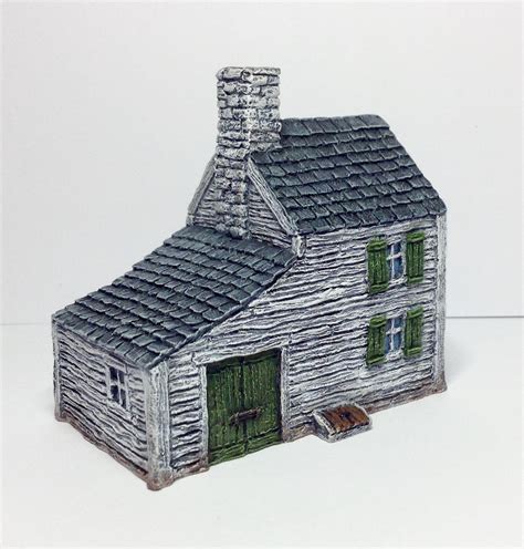 10mm Wargaming Acw Farmhouse With Carriage Shed By Battlescale Wargame