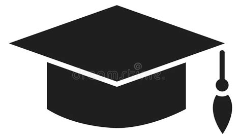 Bachelor Hat Black Icon High Education Symbol Stock Vector