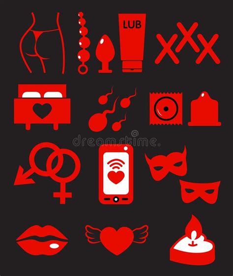 Vector Set Of Sex Shop Icons Stock Vector Illustration Of Lubrication