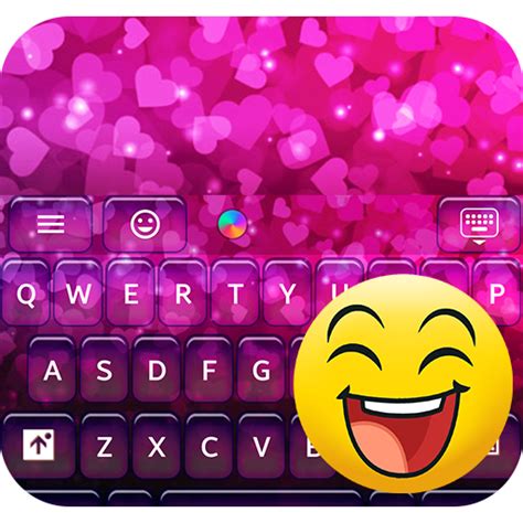 Neon Hearts For Emoji Keyboard