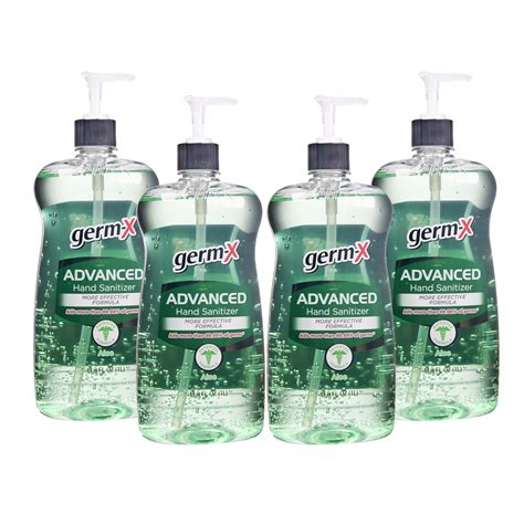 Pack Of 4 Germ X Advanced Hand Sanitizer Aloe 1 L