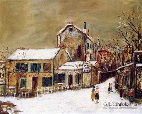 Maurice Utrillo The Lapin Agile In The Snow Oil Painting Reproductions