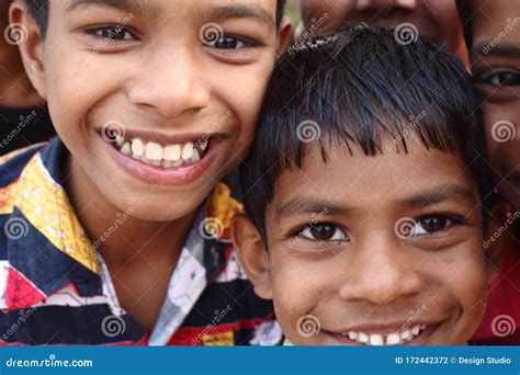 Village Children Playing Outside House Smiling Laughing Playing