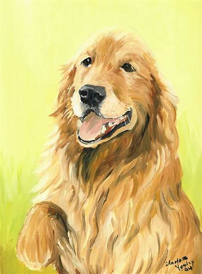 Retriever Golden Painting Dog Oil Retrievers Paint
