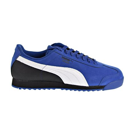Puma Puma Roma Retro Nubuck Mens Shoes Blue White Black 368266 01