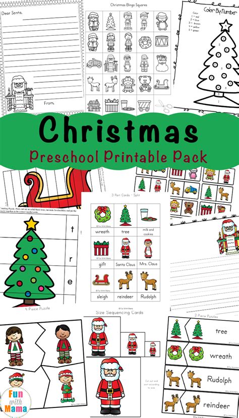 Free merry christmas printable pack. Free Printable Christmas Worksheets - Fun with Mama