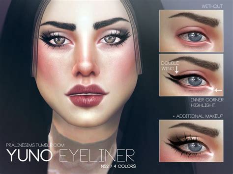 Pralinesims Yuno Eyeliner N52 Sims 4 Sims 4 Cc Makeup Eyeliner