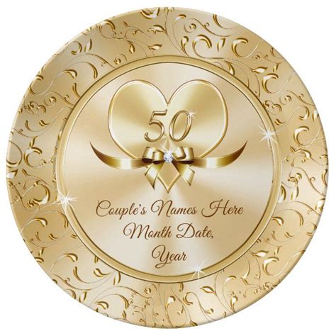 Custom Best Th Anniversary Gifts For Couples Dinner Plate Zazzle Golden Wedding