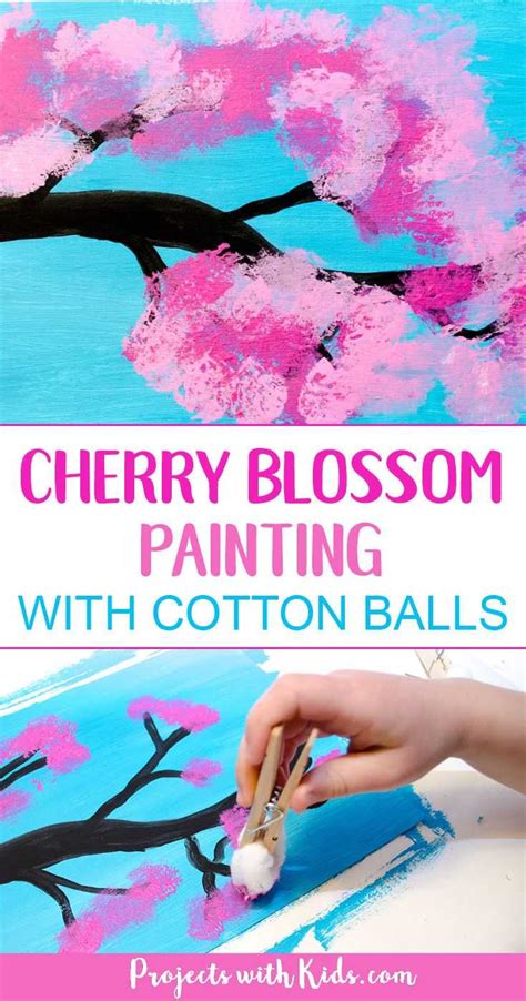 Cherry Blossom Painting With Cotton Balls Is The Perfect
