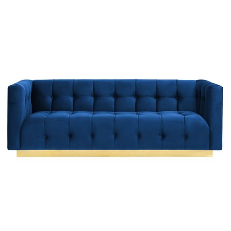 Roma Navy Velvet Sofa Tov Furniture