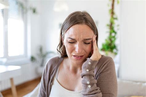 Premium Photo Upset Depressed Woman Feeling Strong Headache Migraine