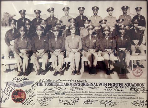Photo Of The First Members Of The 99th Fighter Squadron Signed By