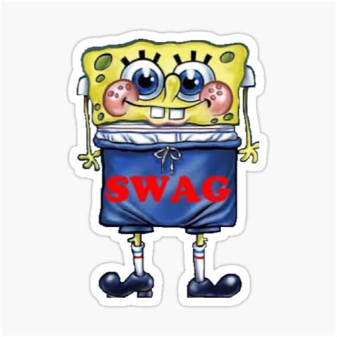 Spongebob Swag Sticker For Sale By Kaylaellis10 Redbubble