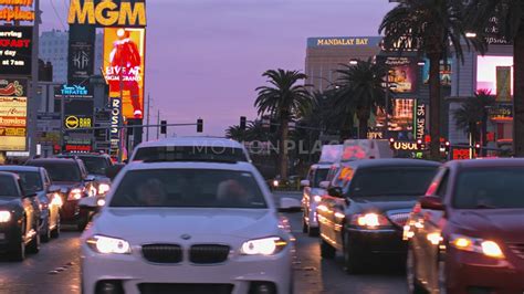 Las Vegas Strip Dusk Traffic Stock Footage Youtube