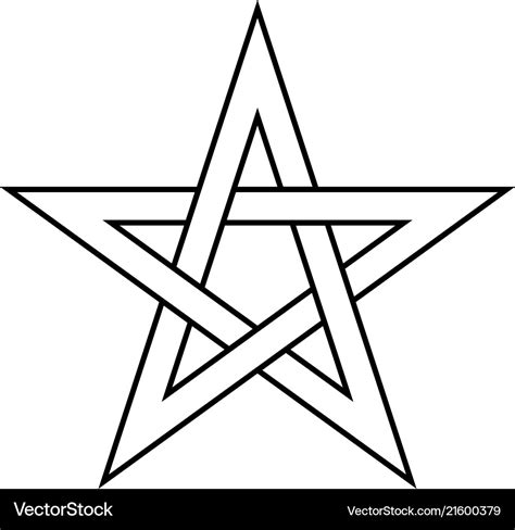 Pentagram Sign Five Pointed Star Magical Symbol Vector Image