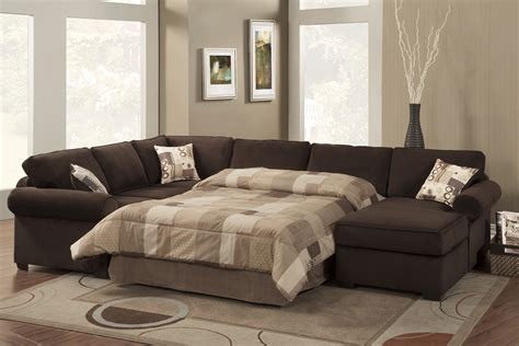 Large Bold Brown Sectional Sofa Sleepers With Soft Two Tone Bedsheets And Cushions Beautiful Decorativedry Plant 