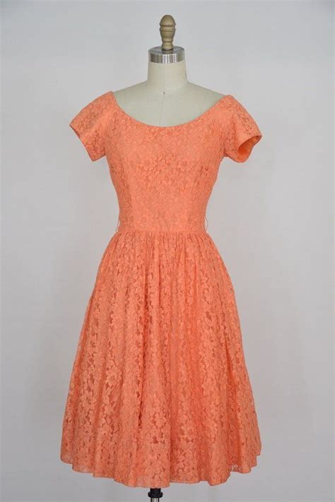 50s Tea At Sunset Dress Vintage 1950s Lace Party Dress Prom N Party