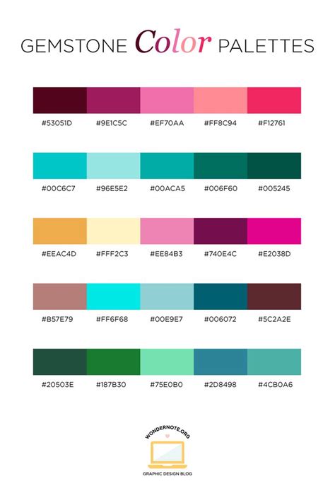 Gemstone Color Inspiration Palettes Hex Color Palette Color Palette