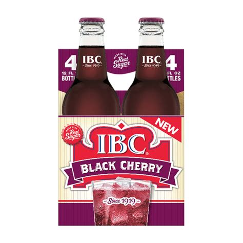 Ibc Black Cherry Soda 12 Oz Bottles Shop Soda At H E B