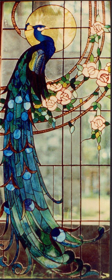 Stained Glass Peacock Source Thisivyhouse Via Themagicfarawayttree Stainedglasspeacock