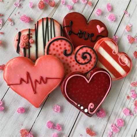 Decorated Valentines Cookies Sugar Cookie Cookies Sweet