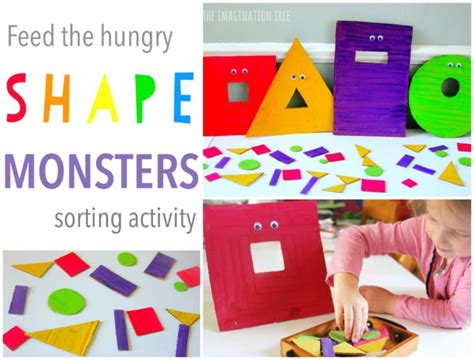 Feed The Hungry Shape Monsters Sorting Game The Imagination Tree